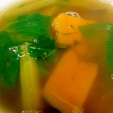 南瓜と小松菜のカレースープ